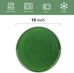 vicrays Ceramic Dinner Plates Set - Porcelain 10 Inch Flat Steak Pasta Pizza Plate Home Party Restaurant Plate Scratch Resistant Microwave Oven and Dishwasher Safe Set of 6 Green