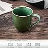vicrays Coffee Mug Set, 12 Ounce, Set of 6, Ceramic Mug for Men, Women, Unique Glazed Mugs with Handle for Coffee, Tea, Milk, Cocoa, Cereal(Green)