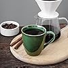 vicrays Coffee Mug Set, 12 Ounce, Set of 6, Ceramic Mug for Men, Women, Unique Glazed Mugs with Handle for Coffee, Tea, Milk, Cocoa, Cereal(Green)