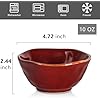 vicrays Ceramic Small Dessert Bowls Set - 10 oz, Set of 6, for Rice, Ice Cream, Soup, Snacks, Cereal, Chili, Side Dishes, Microwave, Oven and Dishwasher Safe, Kitchen Bowls Set, Cherry Red
