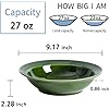 vicrays Wide Rim Soup Bowls - 27oz Ceramic Pasta Plates Bowl Set of 4 for Gumbo Salad Spaghetti Dipping Bread Dishes Home Restaurant Use - Microwave Dishwasher Oven Safe - Green