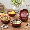 vicrays Ceramic Salad Bowls Set for Kitchen, 26 Ounce Porcelain Soup Salad Rice Dessert Cream Set - Chip Resistant Dishwasher Microwave Safe - Set of 6 (Cherry Red)