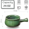 vicrays French Onion Soup Bowls With Handles, 26 Ounce for Soup, Chili, Beef Stew, Chip Resistant, Dishwasher Microwave Safe, Set of 4 (Green)