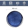 vicrays Ceramic Dinner Plates Set - Porcelain 10 Inch Flat Steak Pasta Pizza Plate Home Party Restaurant Plate Scratch Resistant Microwave Oven and Dishwasher Safe Set of 6 Blue