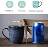 vicrays Coffee Mug Set, 12 Ounce, Set of 4, Ceramic Mug for Men, Women, Unique Glazed Mugs with Handle for Coffee, Tea, Milk, Cocoa, Cereal(blue)