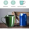 vicrays Coffee Mug Set, 12 Ounce, Set of 6, Ceramic Mug for Men, Women, Unique Glazed Mugs with Handle for Coffee, Tea, Milk, Cocoa, Cereal(Green)