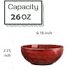 vicrays Ceramic Salad Bowls Set for Kitchen, 26 Ounce Porcelain Soup Salad Rice Dessert Cream Set - Chip Resistant Dishwasher Microwave Safe - Set of 6 (Cherry Red)