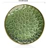 vicrays Ceramic Dinner Plates Set, 10.5 Inch, Set of 6, Round, Microwave, Oven, Dishwasher Safe, Scratch Resistant, Porcelain Fluted Suitable for Steak, Pasta, Pizza, Home, Restaurant, Green