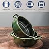 Vicrays Ceramic Soup Bowls with Handles, 24 Oz Porcelain Soup Crocks for French Onion Soup, Cereal, Beef Stew, Chill, Pasta, Pot Pies, Microwave and Oven Safe, Set of 4 (Green)