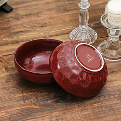 vicrays Ceramic Salad Bowls Set for Kitchen, 26 Ounce Porcelain Soup Salad Rice Dessert Cream Set - Chip Resistant Dishwasher Microwave Safe - Set of 6 (Cherry Red)