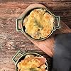 Vicrays Ceramic Soup Bowls with Handles, 24 Oz Porcelain Soup Crocks for French Onion Soup, Cereal, Beef Stew, Chill, Pasta, Pot Pies, Microwave and Oven Safe, Set of 4 (Green)