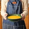 vicrays Wide Rim Soup Bowls - 27oz Ceramic Pasta Plates Bowl Set of 4 for Gumbo Salad Spaghetti Dipping Bread Dishes Home Restaurant Use - Microwave Dishwasher Oven Safe - Green