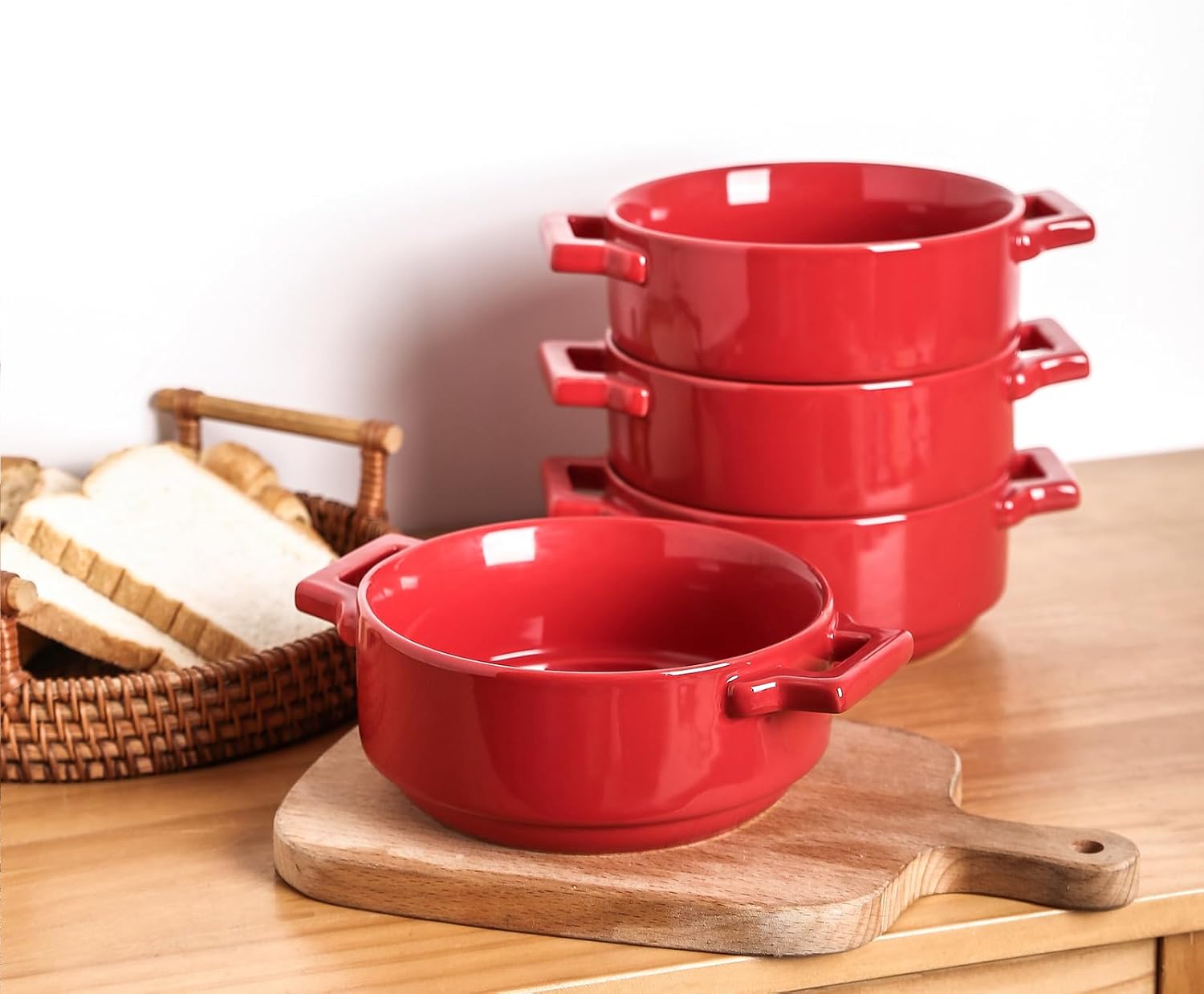 vicrays Keramik-Suppenschalen mit Griffen, 700 ml Porzellan-Suppentass – Vicrays