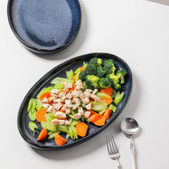 vicrays Servierplatte Keramisches Tablett Extra Große Ovale 36,8 cm Porzellan-Speiseplatten Langes Serviergeschirr Set für Partys, Restaurants, Speisen, Fleisch, Sushi, Fisch, Truthahnplatte