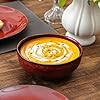 vicrays Ceramic Salad Bowls Set for Kitchen, 26 Ounce Porcelain Soup Salad Rice Dessert Cream Set - Chip Resistant Dishwasher Microwave Safe - Set of 6 (Cherry Red)