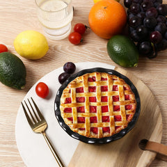 Vicrays Ceramic Pie Pan for Baking - 5.5 inch Small Pie Plates Deep Dish Round Pot Casserole Mini Serving Bowl - Microwave Oven Safe for Dessert Apple Pie Cake Tart Pizza Set of 6 - Black