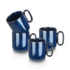 vicrays Ceramic Coffee Mug Set – 18 Ounce Large Stoneware Mug for Men Women – Unique Glazed Porcelain Mugs with Handle for Coffee Latte Tea Milk Cocoa – Set of 4 (Starry Blue)