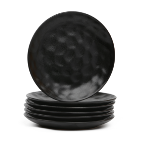 black salad plates.