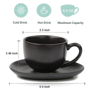 Vicrays Ceramic Espresso Coffee Cups - 4 oz Porcelain Espresso