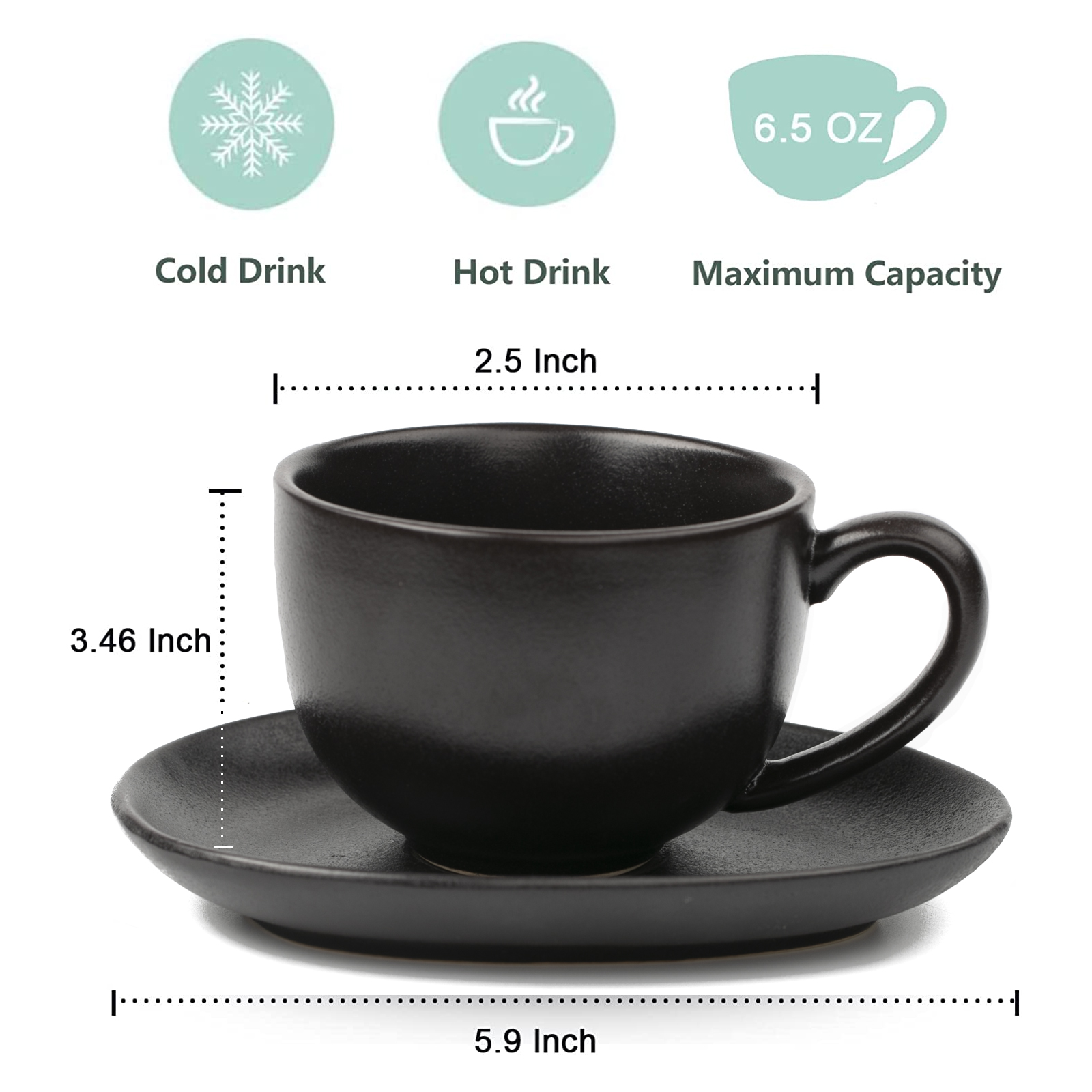 Cappuccino Cups & Saucers (6oz) - Set of 2 – Barista Basics