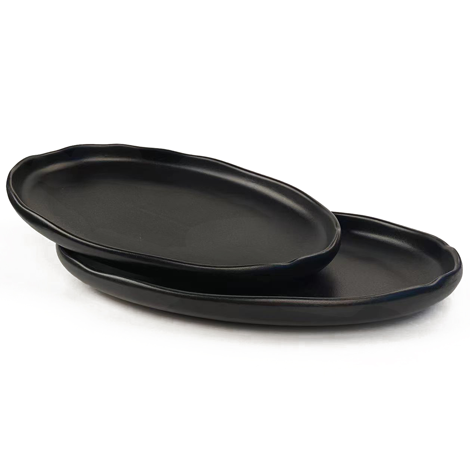 Serving Platter Ceramic Tray Plates VICRAYS Extra Large Oval 14.5 Inch  Porcelain Dinner Plates Long Serving Dish Set Entertaining Party Restaurant  Food Meat Sushi Fish Turkey Platter (BLACK) Vicrays Ceramics