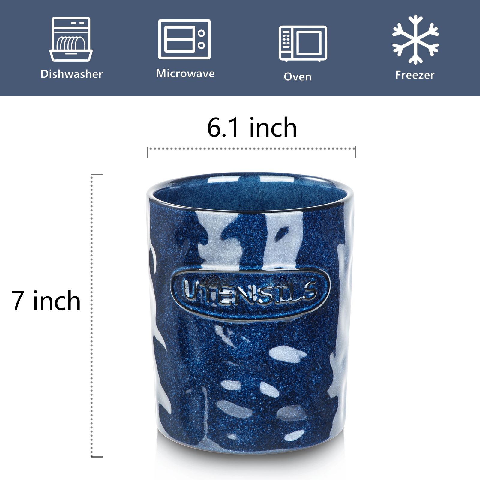 Ceramic Tea Cup Mug Infuser - VICRAYS Large 16 oz Hot Loose Steeping Handle  Teacup with Leaf Infuser Spoon Lid - Blue Tall Glazed Strainer Coffee Mug  Microwave Safe - Starry Blue - Vicrays Ceramics