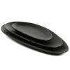 VICRAYS Large Oval Serving Platters, 16″/14″/10″ Porcelain Serving Platters for Party, BBQ,Stackable Serving Trays Serving Plates for Appetizers, Sushi, Restaurant, Dessert Shop, Set of 3 (Black)