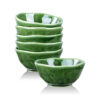 Vicrays Ceramic Small Dessert Bowls Set – 10 oz, Set of 6, Microwave, Oven and Dishwasher Safe, for Rice, Ice Cream, Soup, Snacks, Cereal, Chili, Side Dishes etc, Kitchen Bowls Set(Green)