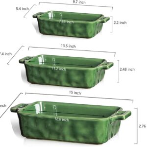 Vicrays Casserole Dish with Lid - Ceramic Lasagna Pan Deep 2 Quart