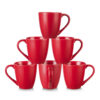 vicrays Coffee Mug Set, 12 Ounce, Ceramic Mug for Men, Women, Unique Glazed Mugs with Handle for Coffee, Tea, Milk, Cocoa, Cereal – Set of 6 Red