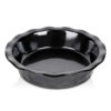 vicrays Ceramic Pie Pan for Baking – 9 inch Pie Plate, Round, Fluted and Deep Pie Dish for Tart, Pizza, Apple Pie, Quiche, Pot Pies, Cake – Reactive Glaze (Black)