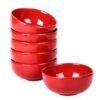 vicrays Ceramic Cereal Bowls Set – Porcelain 26 Ounce Soup Salad Bowls Set – Rice Dessert Cream Bowls Set – Chip Resistant Dishwasher Microwave Safe – Set of 6 (Red)