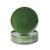 vicrays Ceramic Salad Plates Set – Porcelain 8 Inch Flat Dessert Appetizer Plate for Lunch Home Party Restaurant – Scratch Resistant Microwave Oven and Dishwasher Safe – Set of 6 (Green)