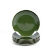 vicrays Ceramic Round Plates Set of 6 – Porcelain 8 inch Dinner Plates for Salad Dessert Appetizer Bread – Microwave Oven and Dishwasher Safe – Green