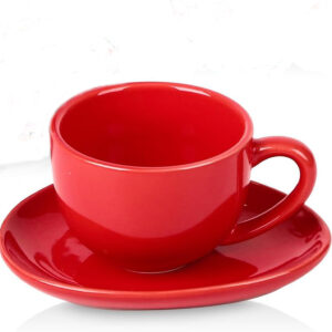 Vicrays Ceramic Espresso Coffee Cups - 4 oz Porcelain Espresso Cups Set for Tea Cafe Cappuccino Latte - 1 Piece Red